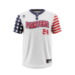 2 Button Short Sleeve Baseball Jersey - Fighters