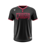 2 Button Short Sleeve Baseball Jersey - Crimson