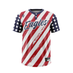 2 Button Short Sleeve Baseball Jersey - Eagles