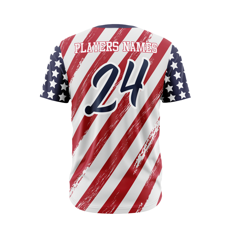 2 Button Short Sleeve Baseball Jersey - Eagles