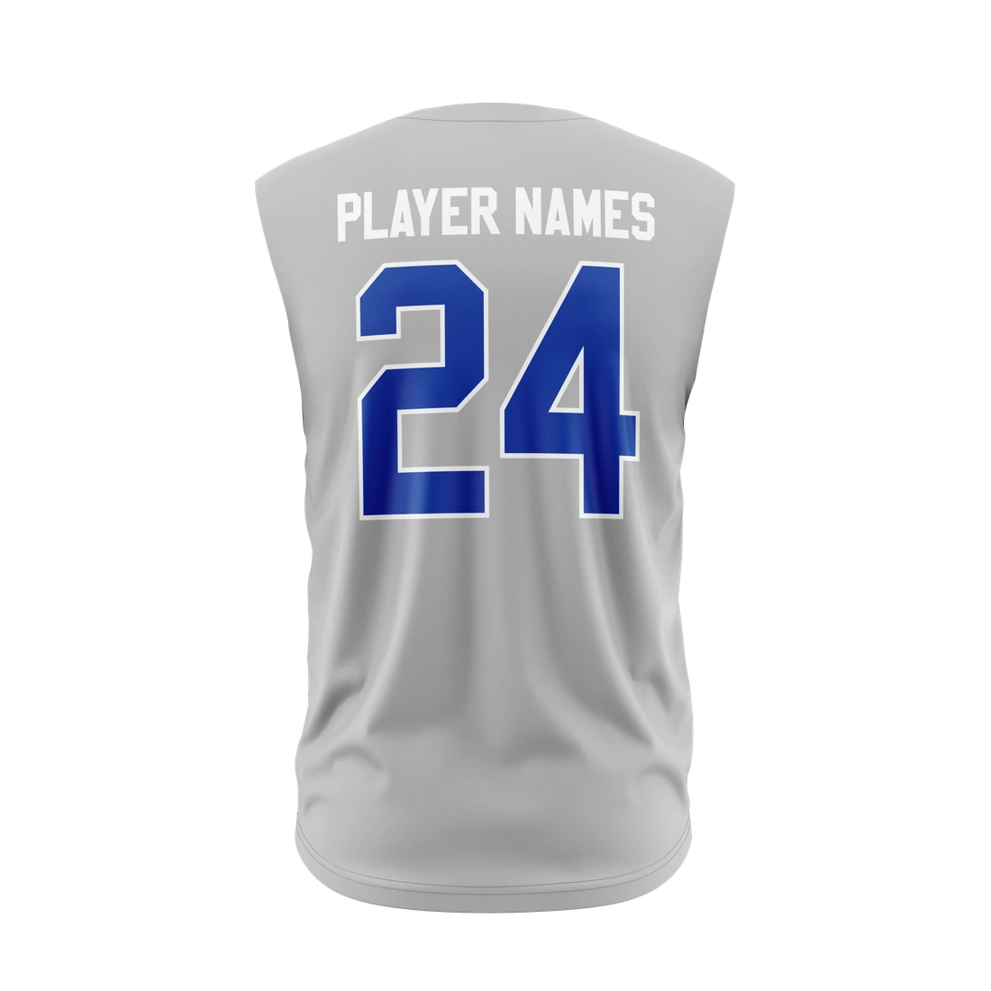 2 Button Sleeveless Baseball Jersey Curved Hem