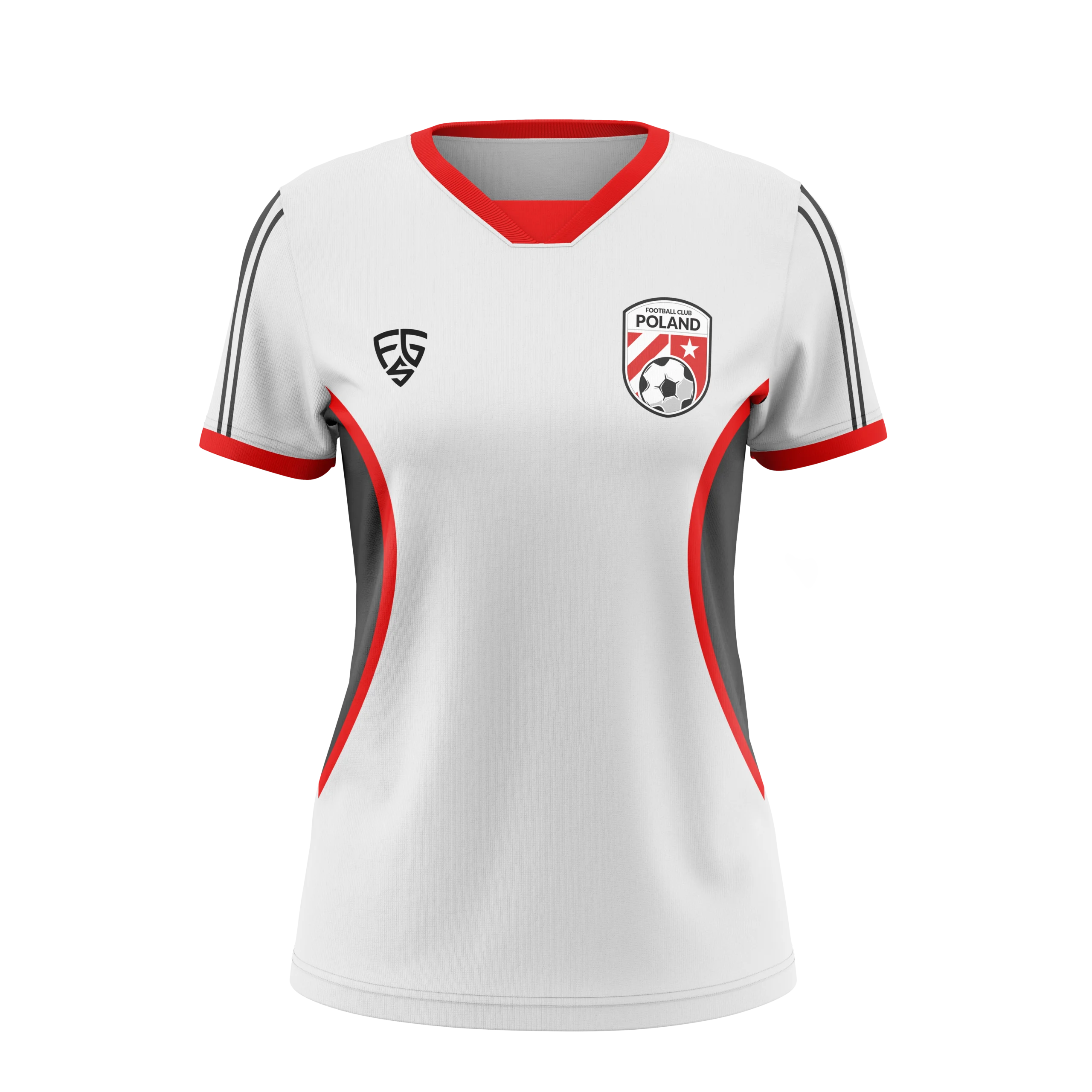 Womens Smooth V-Neck Soccer Jersey - Poland