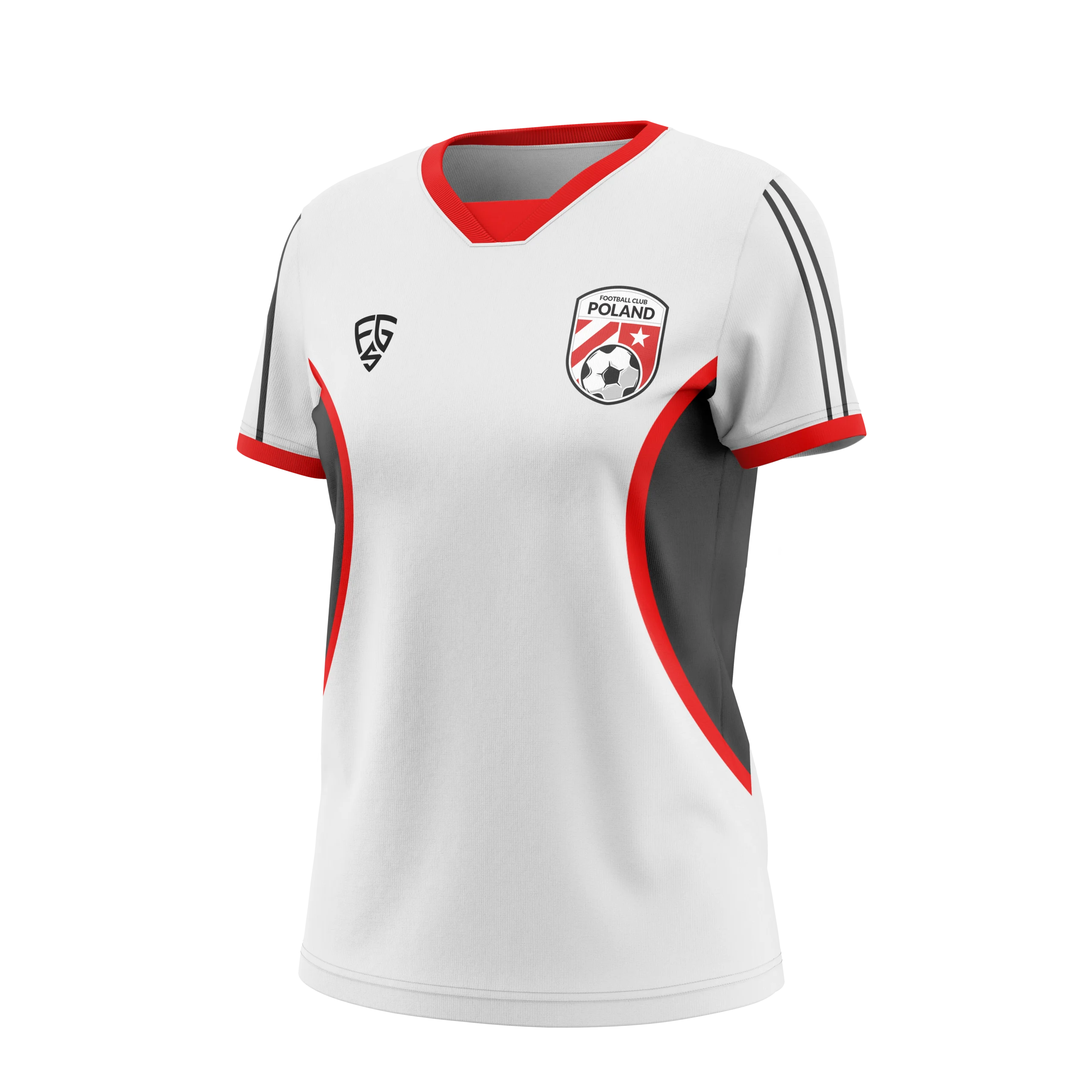Womens Smooth V-Neck Soccer Jersey - Poland