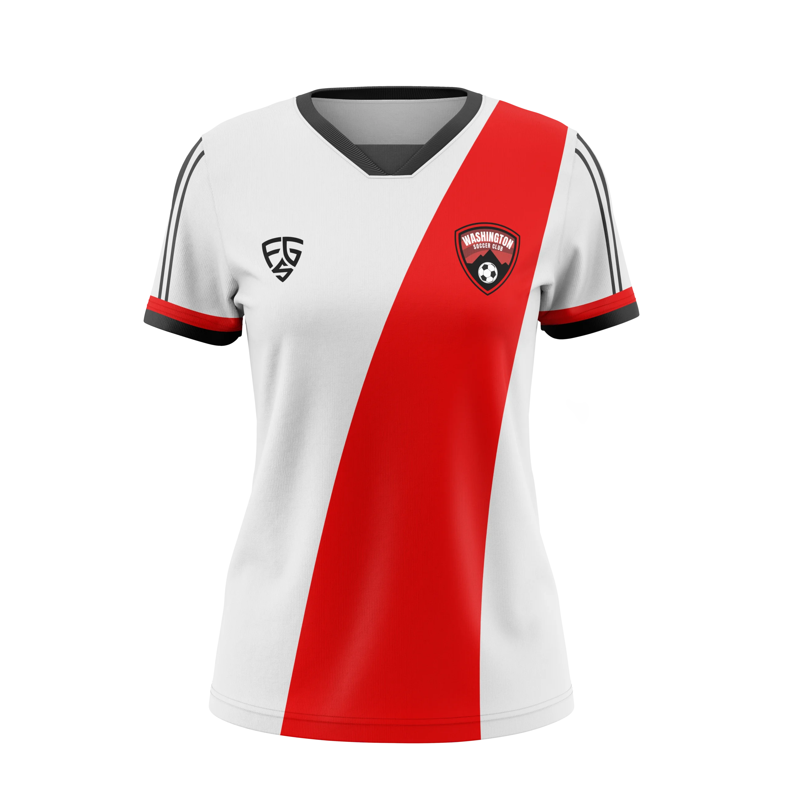 Womens Smooth V-Neck Soccer Jersey - Washington