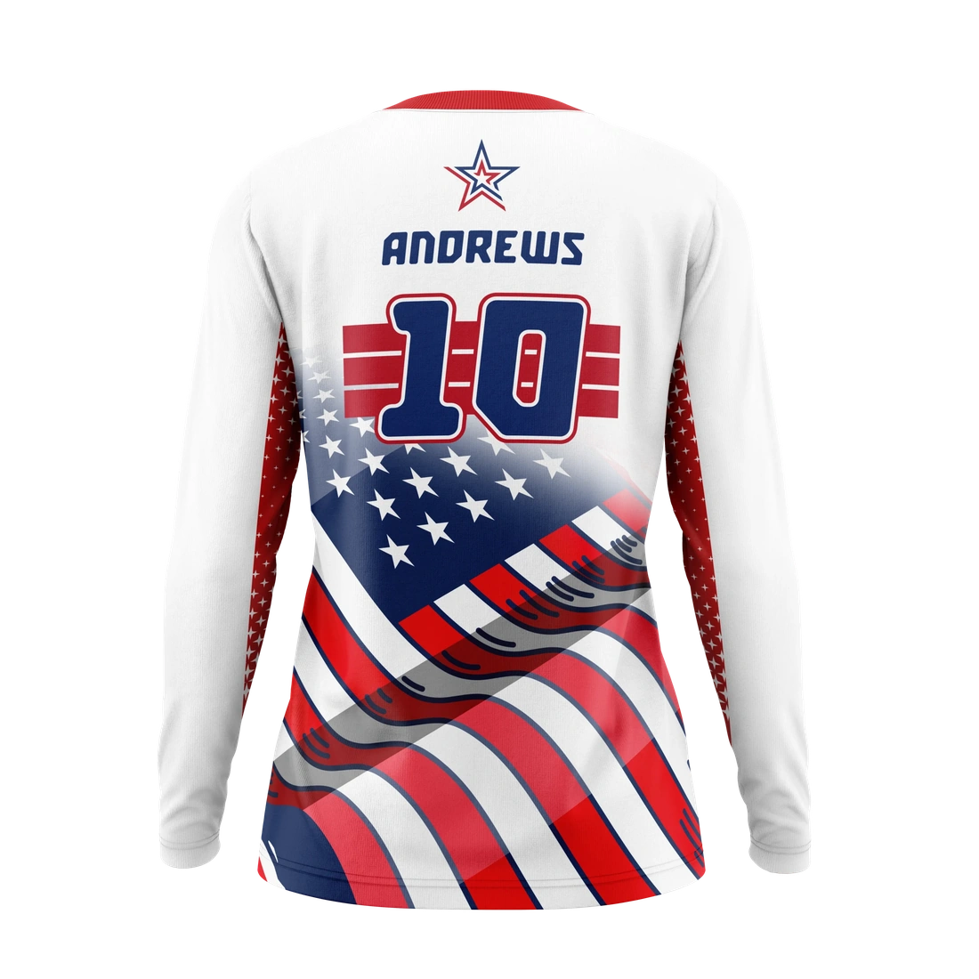 Girls V Neck Longsleeve Volleyball Jersey - USA
