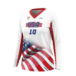 Girls V Neck Longsleeve Volleyball Jersey - USA