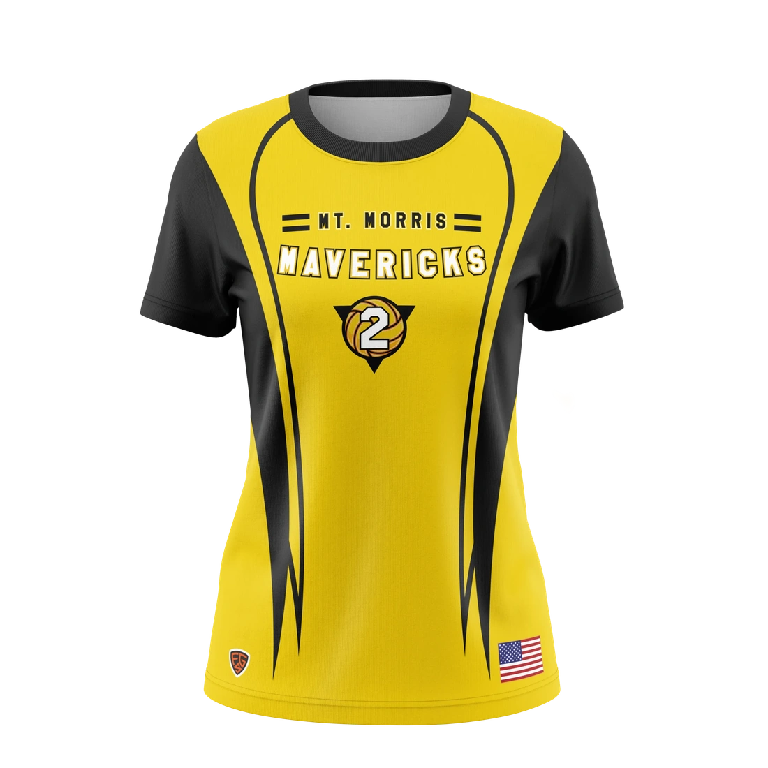 Ladies Crew Neck Short Sleeve Volleyball Jersey - Mavericks