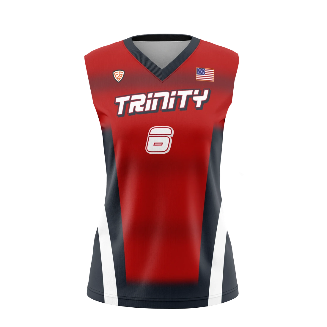 Ladies V Neck Sleeveless Volleyball Jersey - Trinity