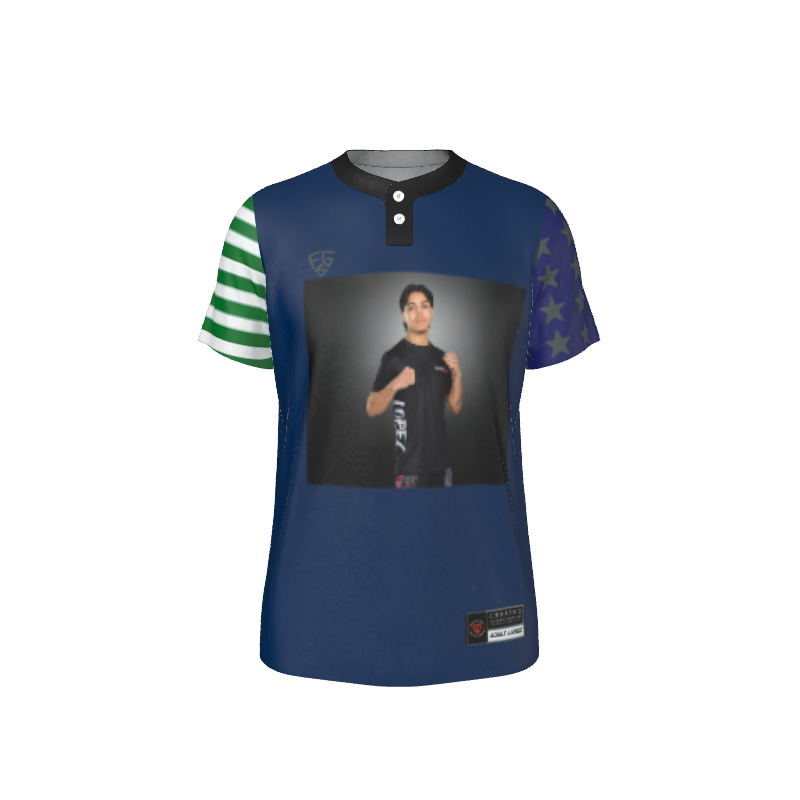 Mens Baseball Fighters 2 Button Short Sleeve Baseball Dodger Blue Jersey (BB1004). (x 8)