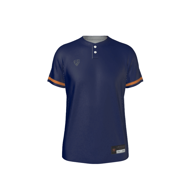 Mens Baseball 7 seas 2 Button Short Sleeve Baseball Blue Jersey (BB1004). (x 8)