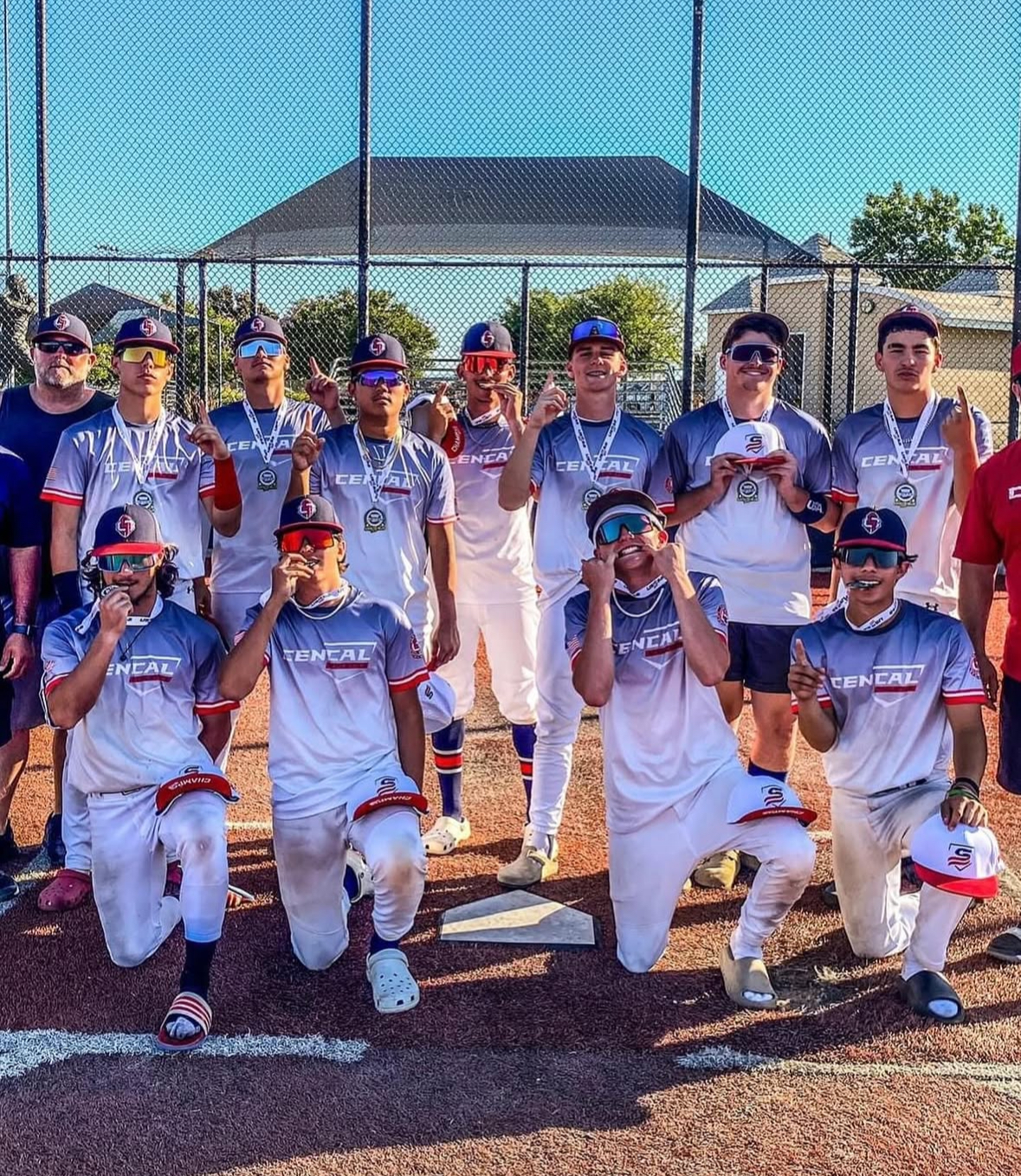 Cencal Athletics 17U team wearing custom sublimated full button jerseys by Final Game Sports in Tracy, California