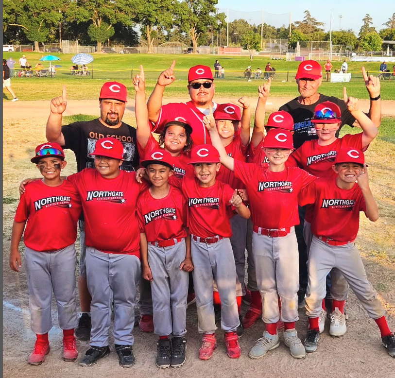Northgate Little League baseball team wearing custom sublimated jerseys by Final Game Sports in Tracy, California