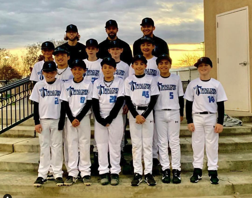 Titans travel baseball team wearing custom sublimated jerseys by Final Game Sports in Tracy, California