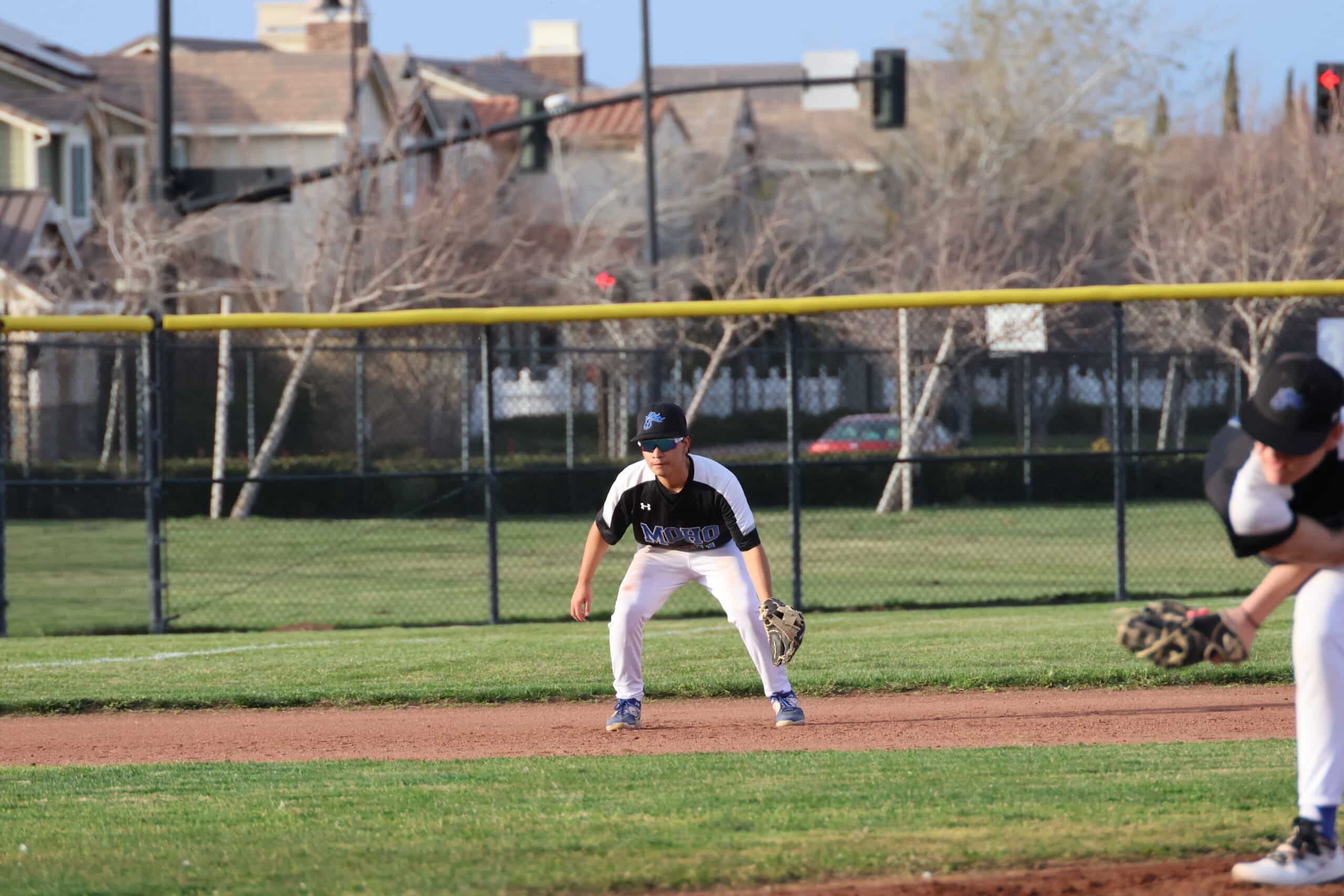 mountain house mustangs baseball team wearing custom sublimated royal and black hats by Final Game Sports in [CITY/STATE